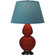 Double Gourd One Light Table Lamp in Oxblood Glazed Ceramic w/Deep Patina Bronze (165|OX21B)