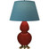 Double Gourd One Light Table Lamp in Oxblood Glazed Ceramic w/Antique Natural Brass (165|OX20B)