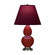 Small Double Gourd One Light Accent Lamp in Oxblood Glazed Ceramic w/Antique Silver (165|OX12P)