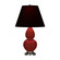 Small Double Gourd One Light Accent Lamp in Oxblood Glazed Ceramic w/Antique Silver (165|OX12K)