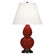 Small Double Gourd One Light Accent Lamp in Oxblood Glazed Ceramic w/Deep Patina Bronze (165|OX11X)