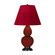 Small Double Gourd One Light Accent Lamp in Oxblood Glazed Ceramic w/Deep Patina Bronze (165|OX11R)