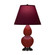 Small Double Gourd One Light Accent Lamp in Oxblood Glazed Ceramic w/Deep Patina Bronze (165|OX11P)