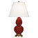 Small Double Gourd One Light Accent Lamp in Oxblood Glazed Ceramic w/Antique Natural Brass (165|OX10X)