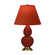 Small Double Gourd One Light Accent Lamp in Oxblood Glazed Ceramic w/Antique Natural Brass (165|OX10T)
