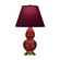 Small Double Gourd One Light Accent Lamp in Oxblood Glazed Ceramic w/Antique Natural Brass (165|OX10P)