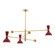 Clare Three Light Pendant in Modern Brass w/Oxblood Painted (165|OX10OX)