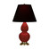 Small Double Gourd One Light Accent Lamp in Oxblood Glazed Ceramic w/Antique Natural Brass (165|OX10K)