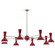 Clare Eight Light Chandelier in Polished Nickel w/Oxblood Painted (165|OX09OX)