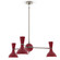 Clare Three Light Chandelier in Polished Nickel w/Oxblood Painted (165|OX04OX)
