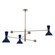 Clare Three Light Pendant in Polished Nickel w/Midnight Blue Painted (165|MB11MB)