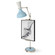 Clare One Light Table Easel in Polished Nickel w/Baby Blue, Lily Painted (165|BB15LY)