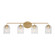 Eisele Four Light Vanity in Satin Brass (1|GLV1134SB)