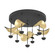 Dracera LED Ceiling Mount in Black & Gold Leaf (217|390411A)