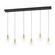 Terque LED Linear Pendant in Black & Brushed Gold (217|390281A)