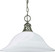 Alabaster Glass Hanging Dome One Light Pendant in Brushed Nickel (72|60-390)
