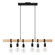 Kingswood Six Light Linear Pendant in Wood & Black (217|204679A)