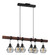 Tarbes Six Light Pendant in Black & Dark Brown Wood (217|204245A)