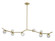 Hampton LED Chandelier in Brushed Brass With Clear Glass (192|HF4808-CLR)