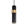 Cicada LED Pendant in Black With Knurled Brass (192|HF1079-BKB)