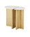 Doublet Accent Table in White/Antique Brass (142|4000-0233)