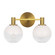 Torian Two Light Vanity in Burnished Brass (454|SLV1002BBS)