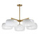 Glazed Five Light Chandelier in White/Natural Aged Brass (16|26145WTNAB)