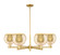 Arcadia Six Light Chandelier in Satin Gold (405|716-6CR-SG-G128-8)
