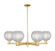 Arcadia Six Light Chandelier in Satin Gold (405|716-6CR-SG-G122C-8CL)