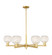 Arcadia Six Light Chandelier in Satin Gold (405|716-6CR-SG-G1216-6WM)