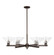 Arcadia Six Light Chandelier in Oil Rubbed Bronze (405|716-6CR-OB-G132)