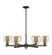 Arcadia Six Light Chandelier in Oil Rubbed Bronze (405|716-6CR-OB-G128-6)