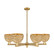 Arcadia Six Light Chandelier in Brushed Brass (405|716-6CR-BB-RBD-8-NAT)