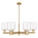 Arcadia Six Light Chandelier in Brushed Brass (405|716-6CR-BB-G558-6CL)