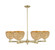 Arcadia Six Light Chandelier in Antique Brass (405|716-6CR-AB-RBD-8-NAT)