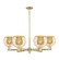 Arcadia Six Light Chandelier in Antique Brass (405|716-6CR-AB-G128-8)