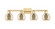 Arcadia Four Light Bath Vanity in Satin Gold (405|716-4W-SG-G128-6)