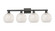 Arcadia Four Light Bath Vanity in Matte Black (405|716-4W-BK-G1216-8WM)