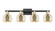 Arcadia Four Light Bath Vanity in Black Antique Brass (405|716-4W-BAB-G128-6)