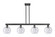 Arcadia Four Light Island Pendant in Matte Black (405|716-4I-BK-G124-8)