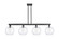 Arcadia Four Light Island Pendant in Matte Black (405|716-4I-BK-G122-10)