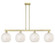 Arcadia Four Light Island Pendant in Antique Brass (405|716-4I-AB-G1216-8WM)