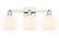 Arcadia Three Light Bath Vanity in Polished Nickel (405|716-3W-PN-G1217-8WV)