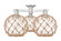 Arcadia Three Light Semi-Flush Mount in Brushed Satin Nickel (405|716-3F-SN-G122-10RB)