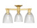 Arcadia Three Light Semi-Flush Mount in Satin Gold (405|716-3F-SG-G382)