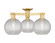 Arcadia Three Light Semi-Flush Mount in Satin Gold (405|716-3F-SG-G122C-8CL)