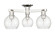Arcadia Three Light Semi-Flush Mount in Polished Nickel (405|716-3F-PN-G124-6)