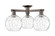 Arcadia Three Light Semi-Flush Mount in Oil Rubbed Bronze (405|716-3F-OB-G1215-8)