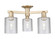 Arcadia Three Light Semi-Flush Mount in Champagne Bronze (405|716-3F-CB-G112)