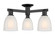 Arcadia Three Light Semi-Flush Mount in Matte Black (405|716-3F-BK-G441)